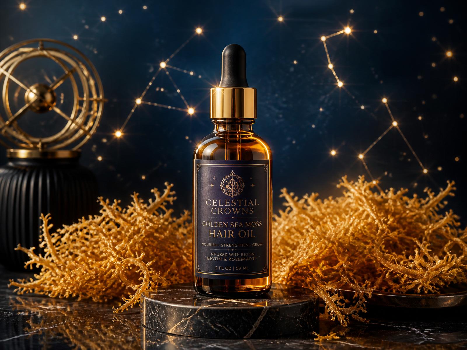Golden sea moss hair oil